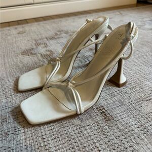 White Halston Heels